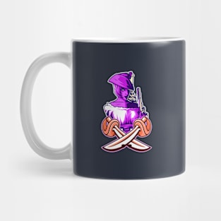 Pirate Gun Girl Crossing Swords Mug